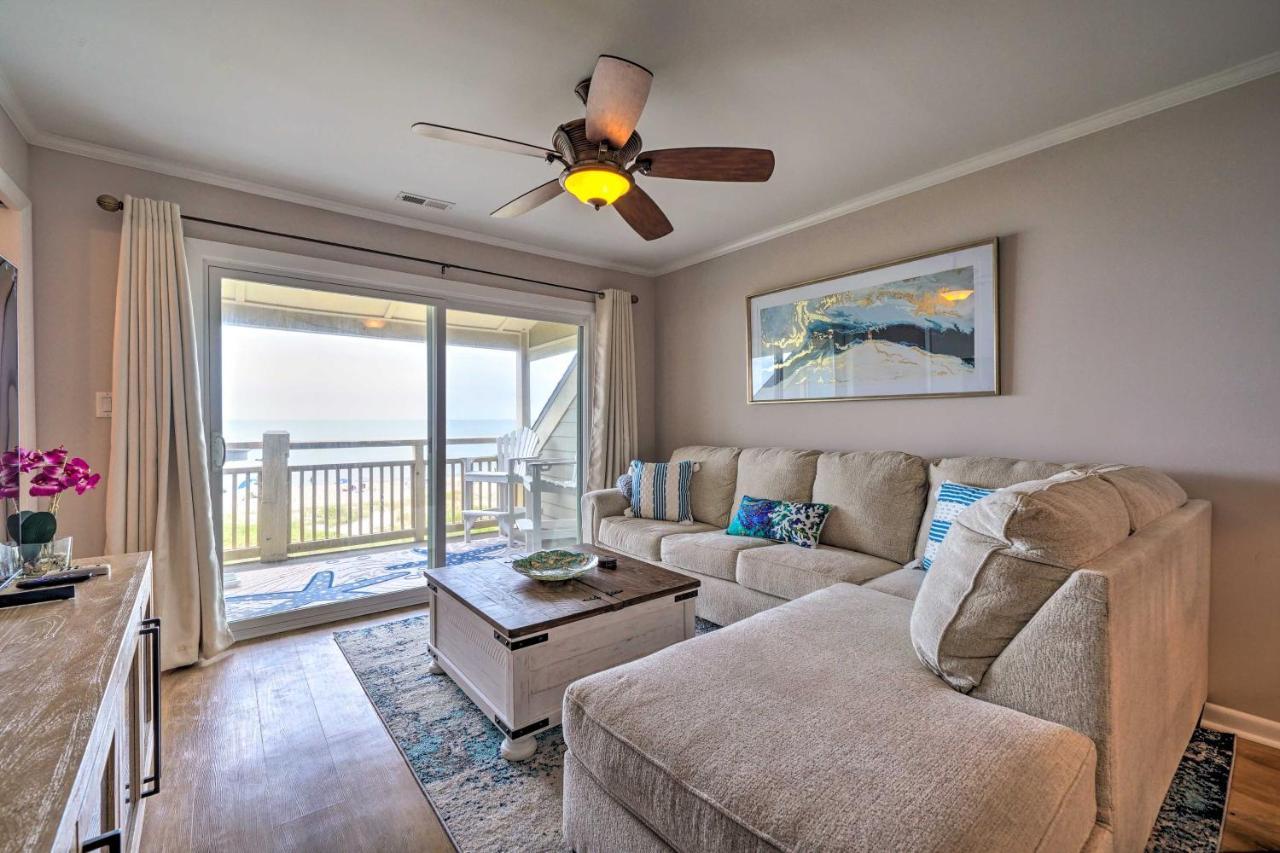Beachfront Condo With Unobstructed Ocean Views! Oak Island Kültér fotó