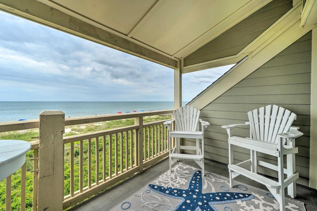 Beachfront Condo With Unobstructed Ocean Views! Oak Island Kültér fotó