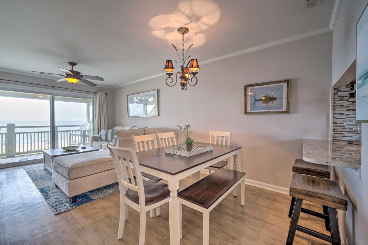 Beachfront Condo With Unobstructed Ocean Views! Oak Island Kültér fotó