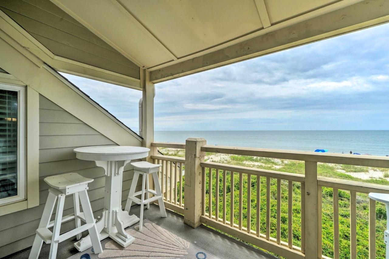 Beachfront Condo With Unobstructed Ocean Views! Oak Island Kültér fotó