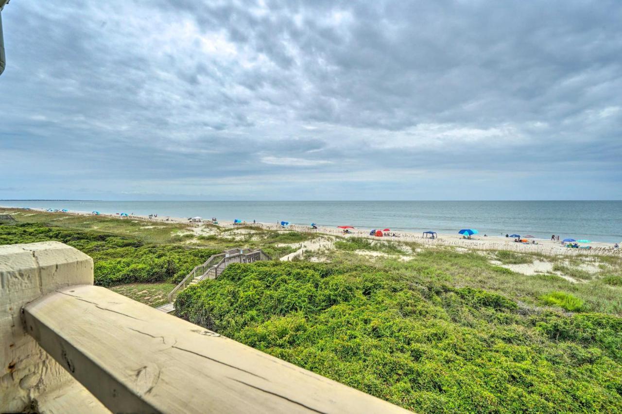 Beachfront Condo With Unobstructed Ocean Views! Oak Island Kültér fotó