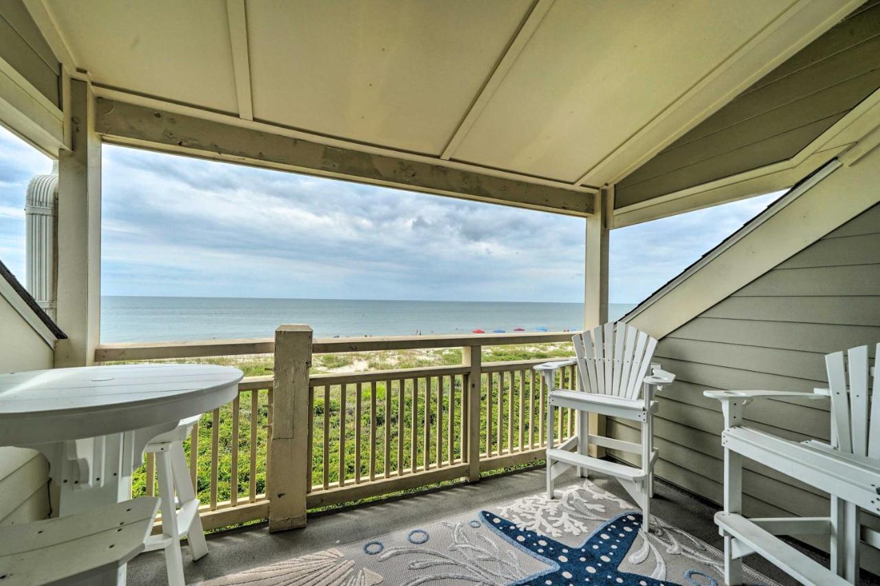 Beachfront Condo With Unobstructed Ocean Views! Oak Island Kültér fotó
